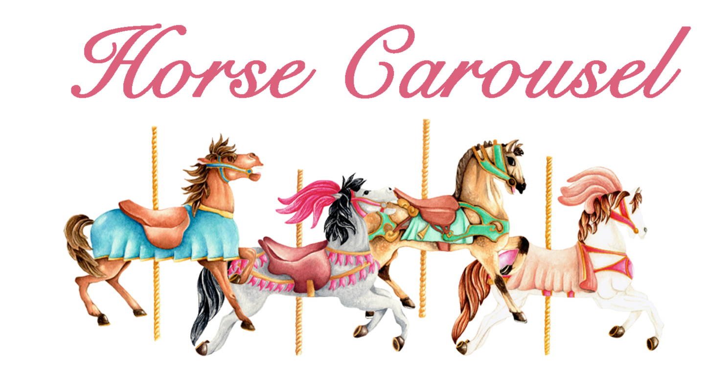 HORSE CAROUSEL Set of 4 art Prints