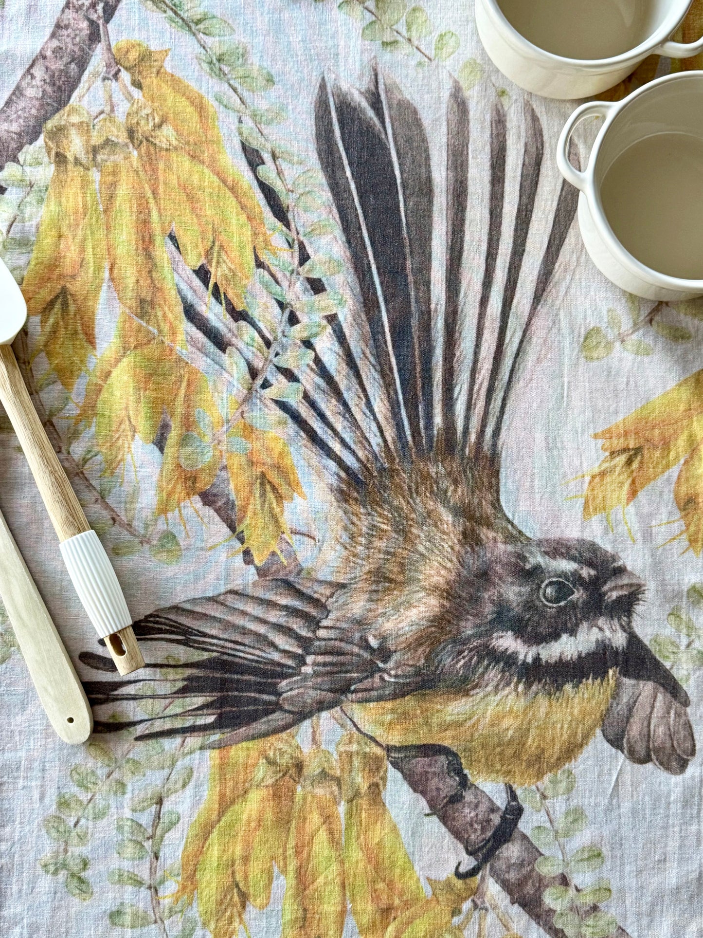 FANTAIL on KOHWAI LINEN TEA TOWEL