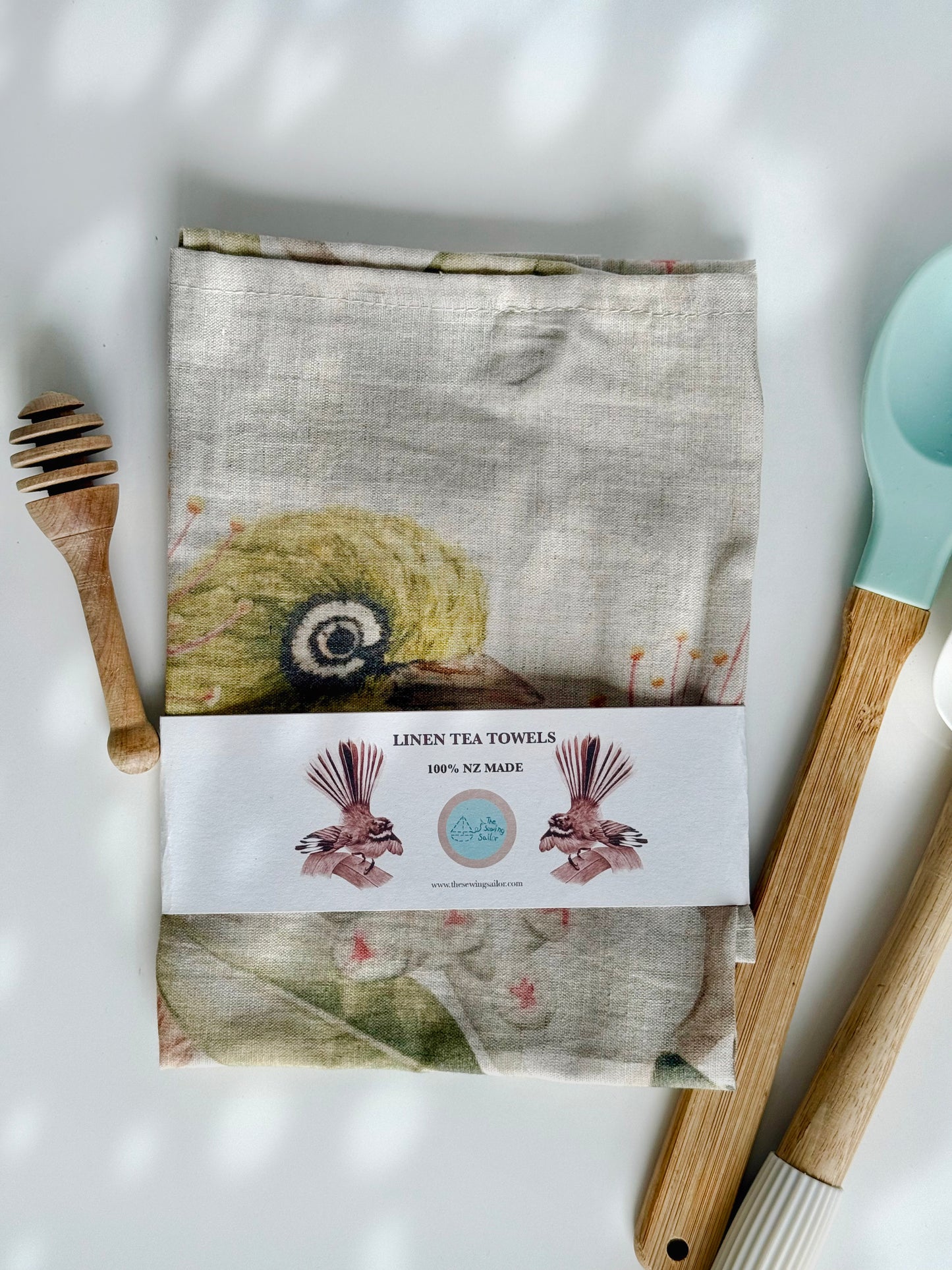 WAXEYE on POHUTUKAWA LINEN TEA TOWEL