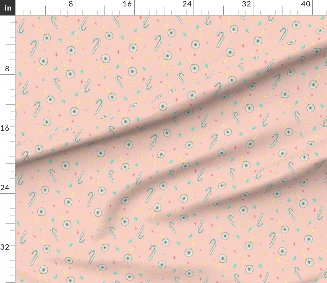 "CHRISTMAS CANDY CANE" CLASSIC STORYBOOK QUILTING FABRIC COLLECTION