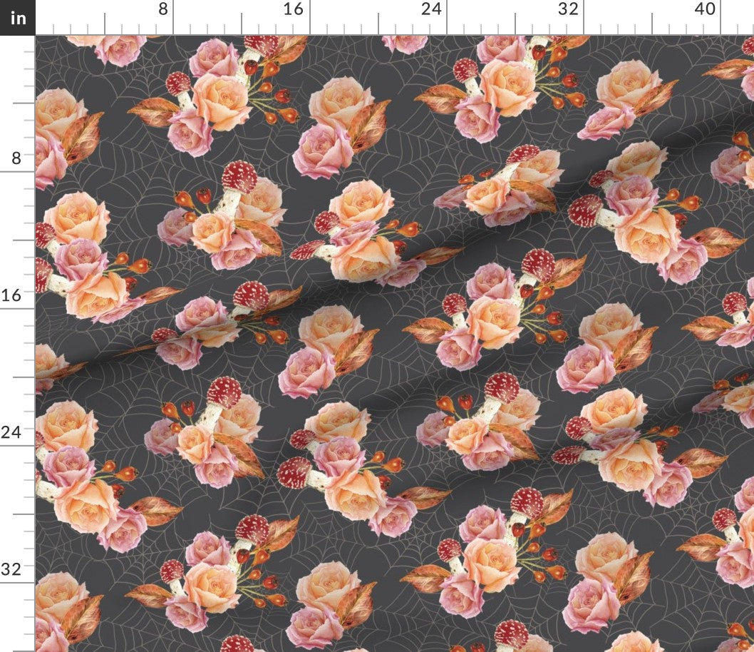 "FLOWERS AND SKULLS" QUILTING FABRIC COLLECTION