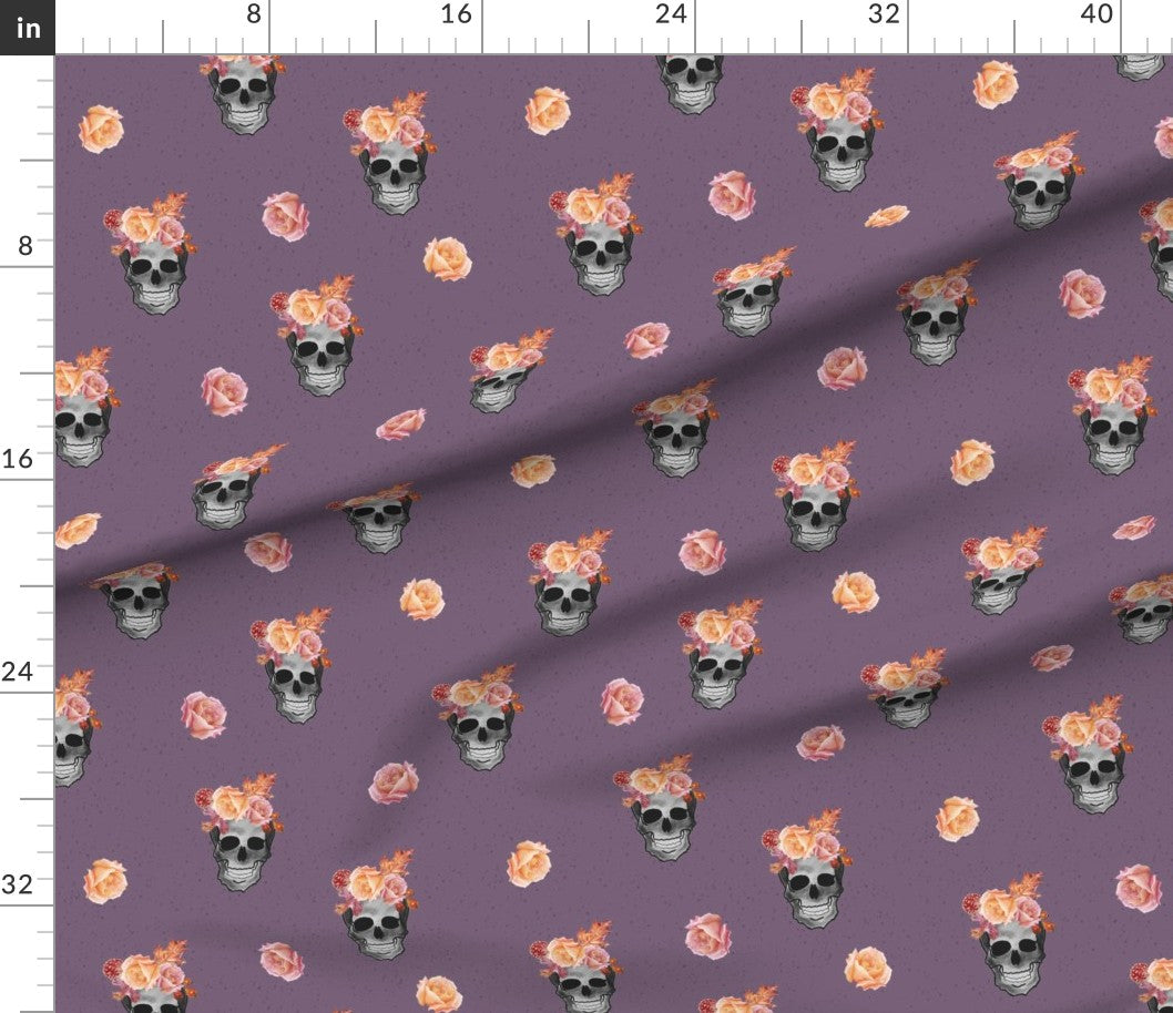 "FLOWERS AND SKULLS" QUILTING FABRIC COLLECTION
