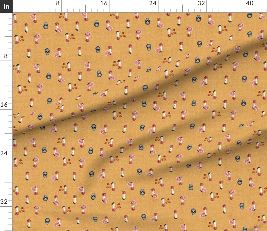 "FLOWERS AND SKULLS" QUILTING FABRIC COLLECTION