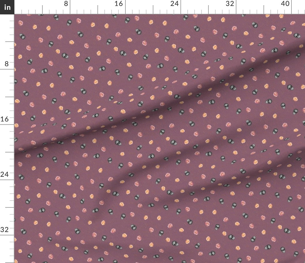 "FLOWERS AND SKULLS" QUILTING FABRIC COLLECTION