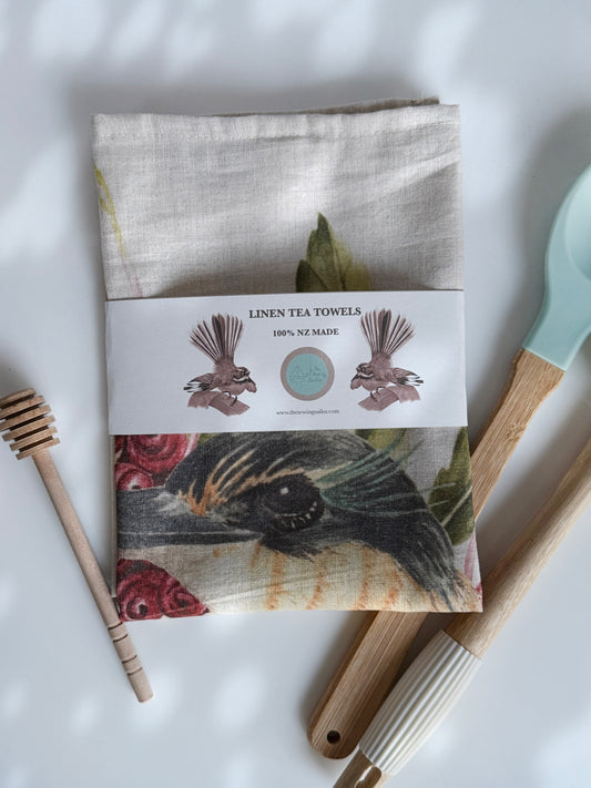 KINGFISHER LINEN TEA TOWEL