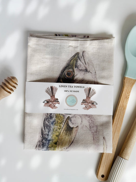 YELLOWTAIL KINGFISH LINEN TEA TOWEL