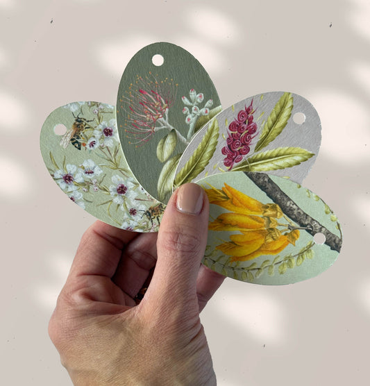 NEW ZEALAND NATIVE FLOWERS Gift Tags