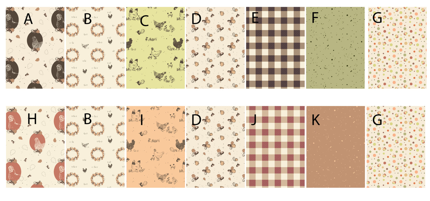 "THE 3 CHICKENS FARM" FARMSTEAD COTTAGE QUILTING FABRIC COLLECTION