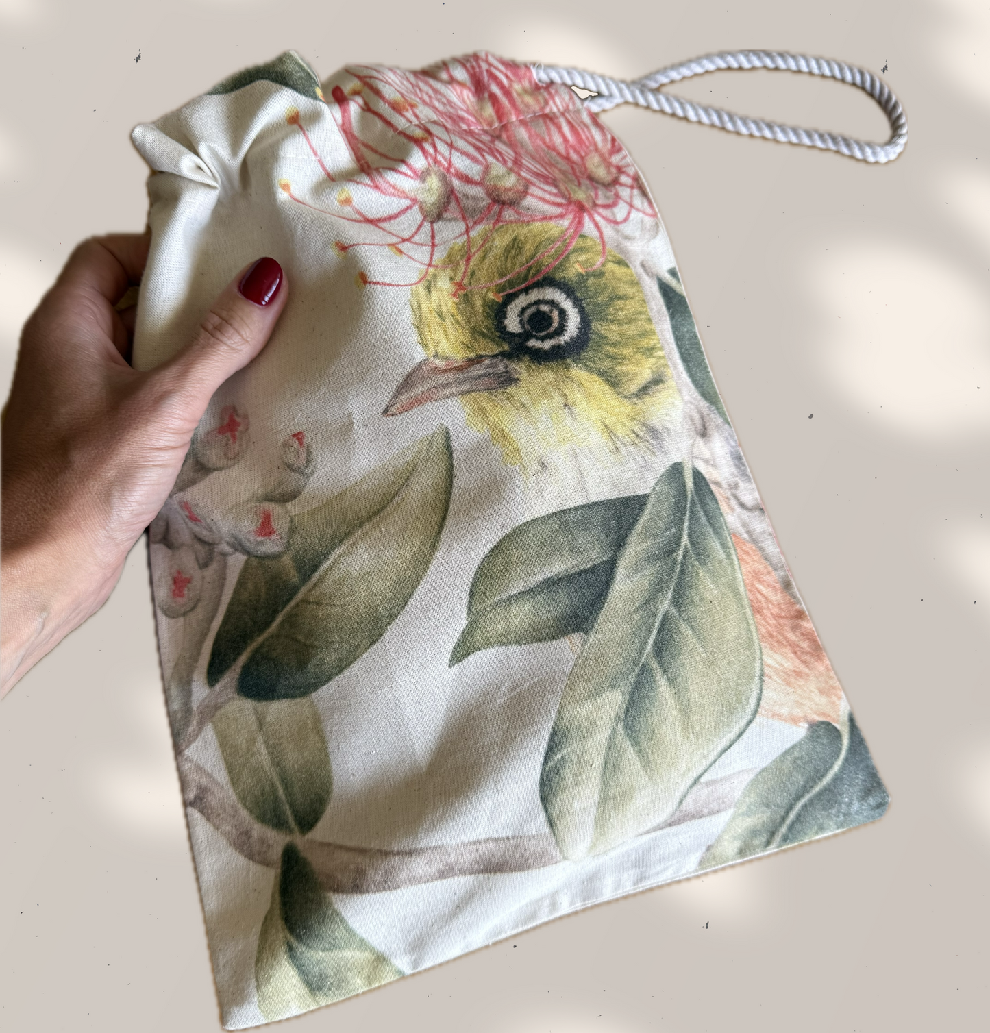 NEW ZEALAND BIRDS 100% COTTON LAUNDRY BAG
